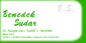 benedek sudar business card